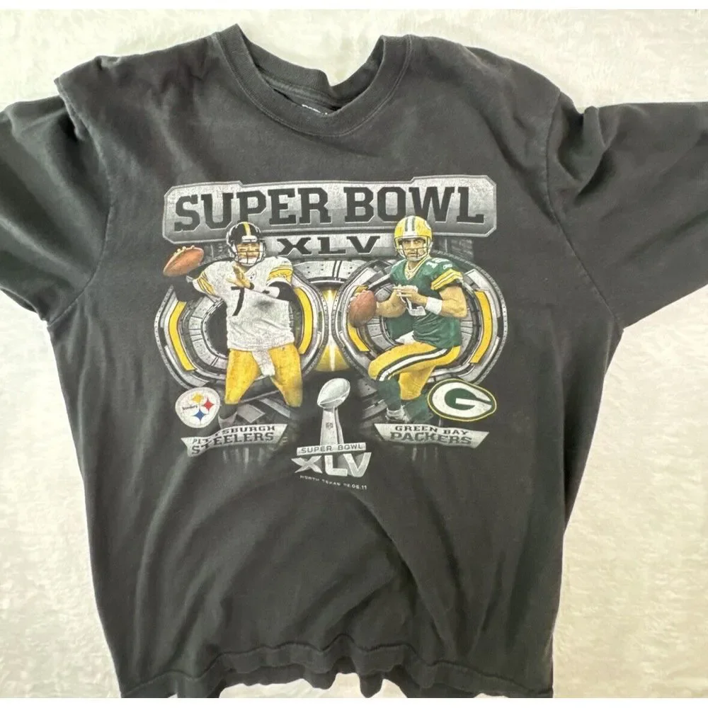 Reebok Exclusive Collection shirt  Super‎ Bowl XLV Steelers Packers Long Sleeve